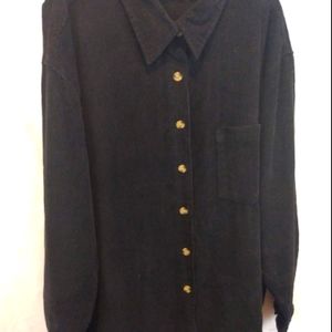 Carolina Bay Plus Black Corduroy Shirt Jacket